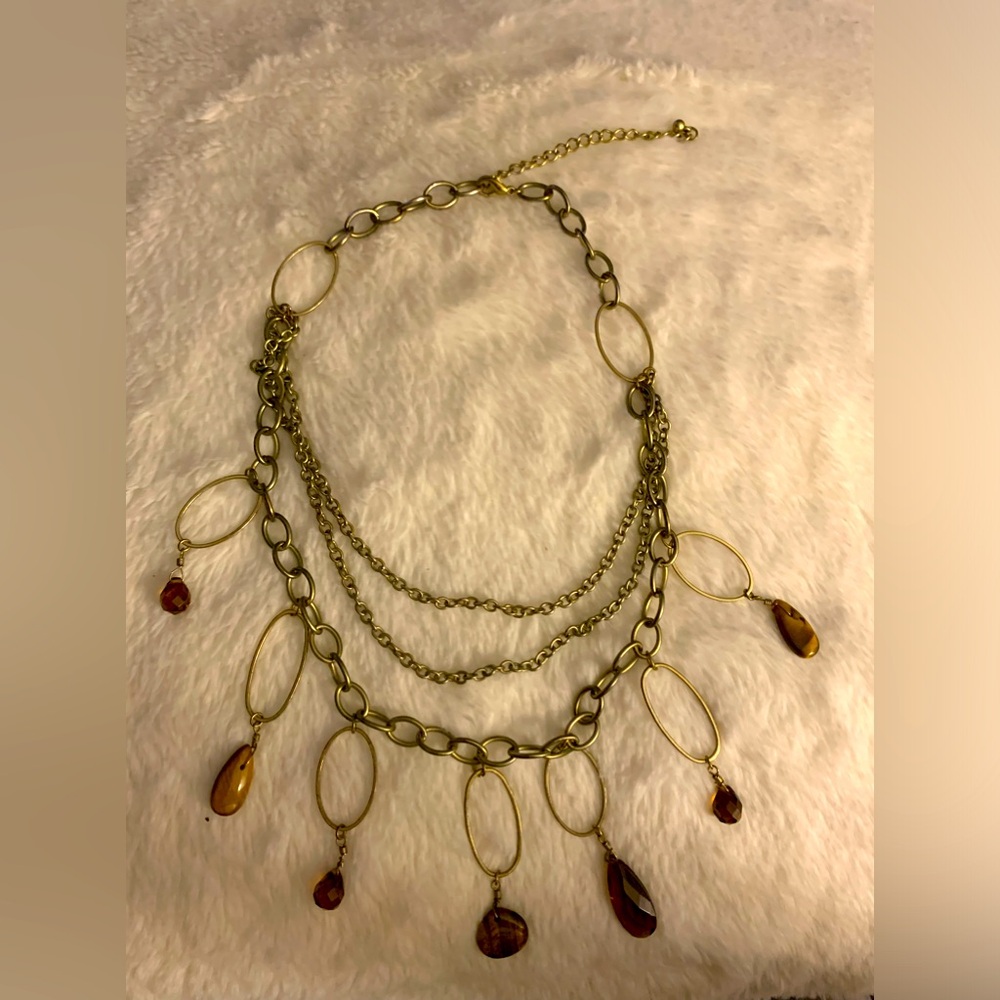 Gold tone chain necklace